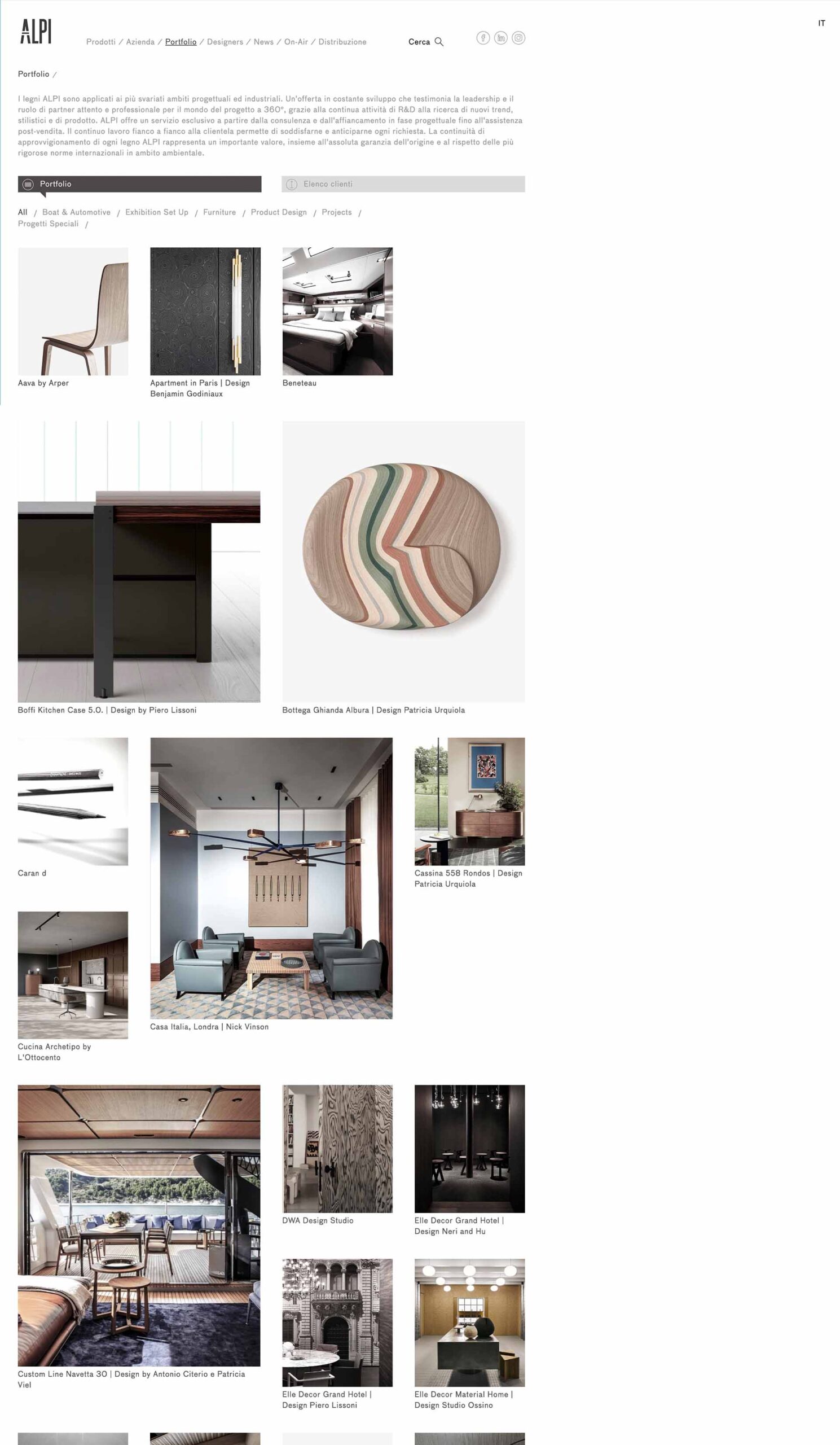 Portfolio del sito web Alpi